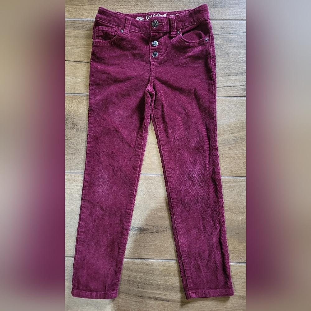 CAT & JACK Girls' Burgundy Corduroy Pants